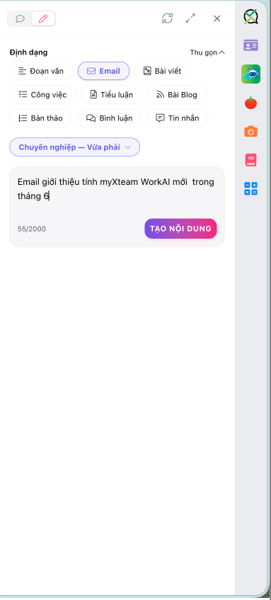 Soạn nội dung: chọn định dạng và giọng văn